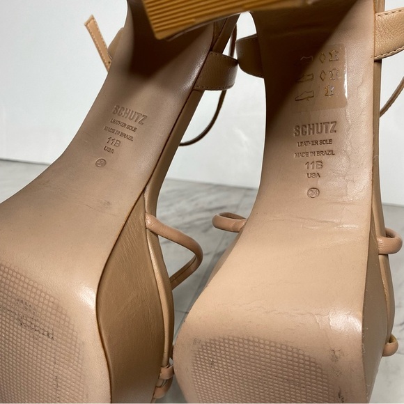 Schutz Kelsie Platform Tan Heeled Sandal 11B - Picture 11 of 14